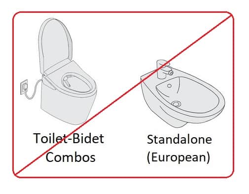 Bidets that can't be installed in apartments