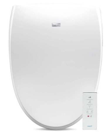 Bio Bidet A8 Luxury Class Bidet Toilet, Dual Sided Wireless Remote, Adjustable Heated Seat, Warm Water, Air Dryer, Stainless Steel Nozzle, Elongated