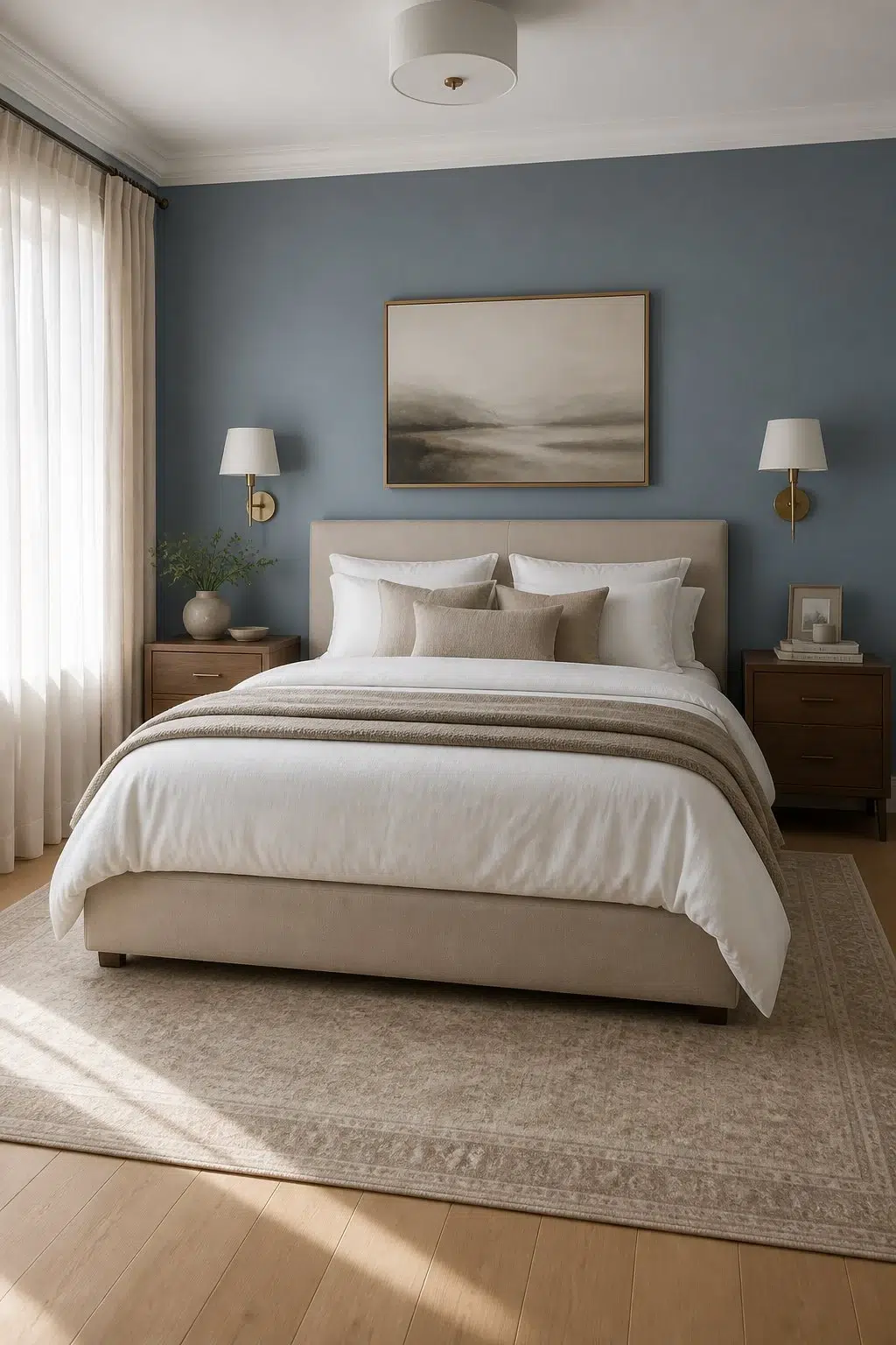 Moody Blue Accent Wall Retreat — Adirondack Blue by Behr