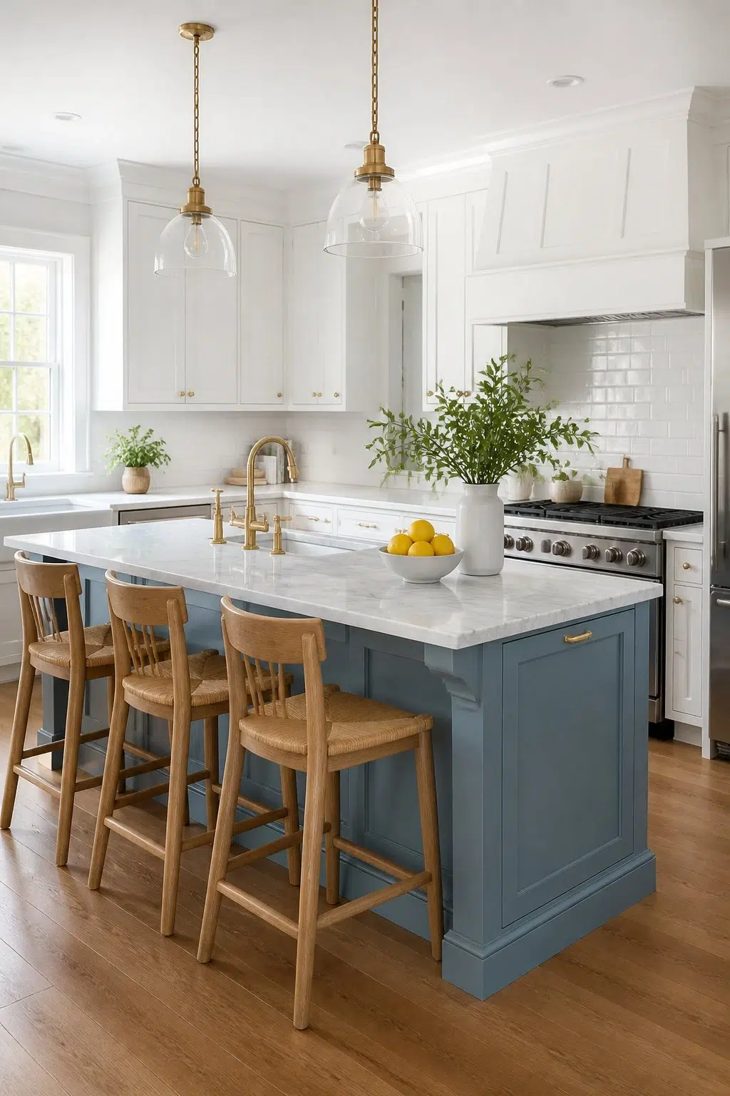 Classic Navy Kitchen Island — Adirondack Blue by Behr