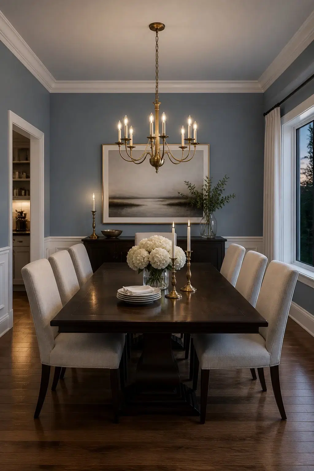 Elegant Blue Dining Room — Adirondack Blue by Behr