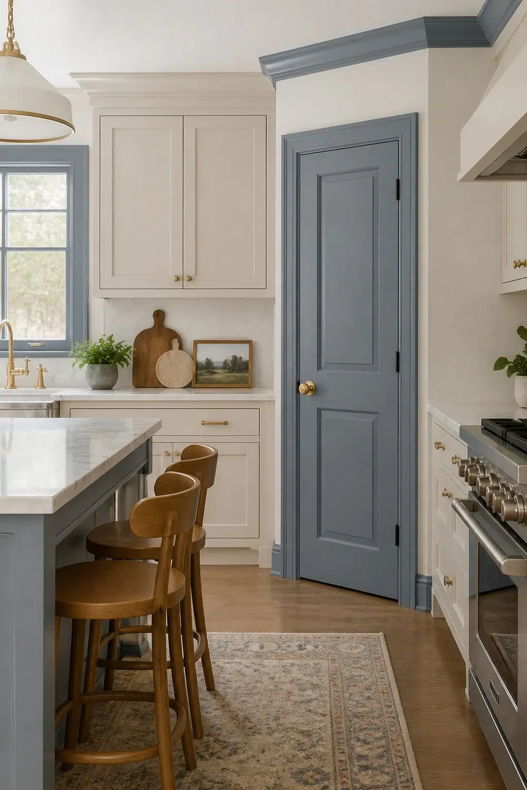 Statement Pantry Door and Trim Details — Adirondack Blue by Behr