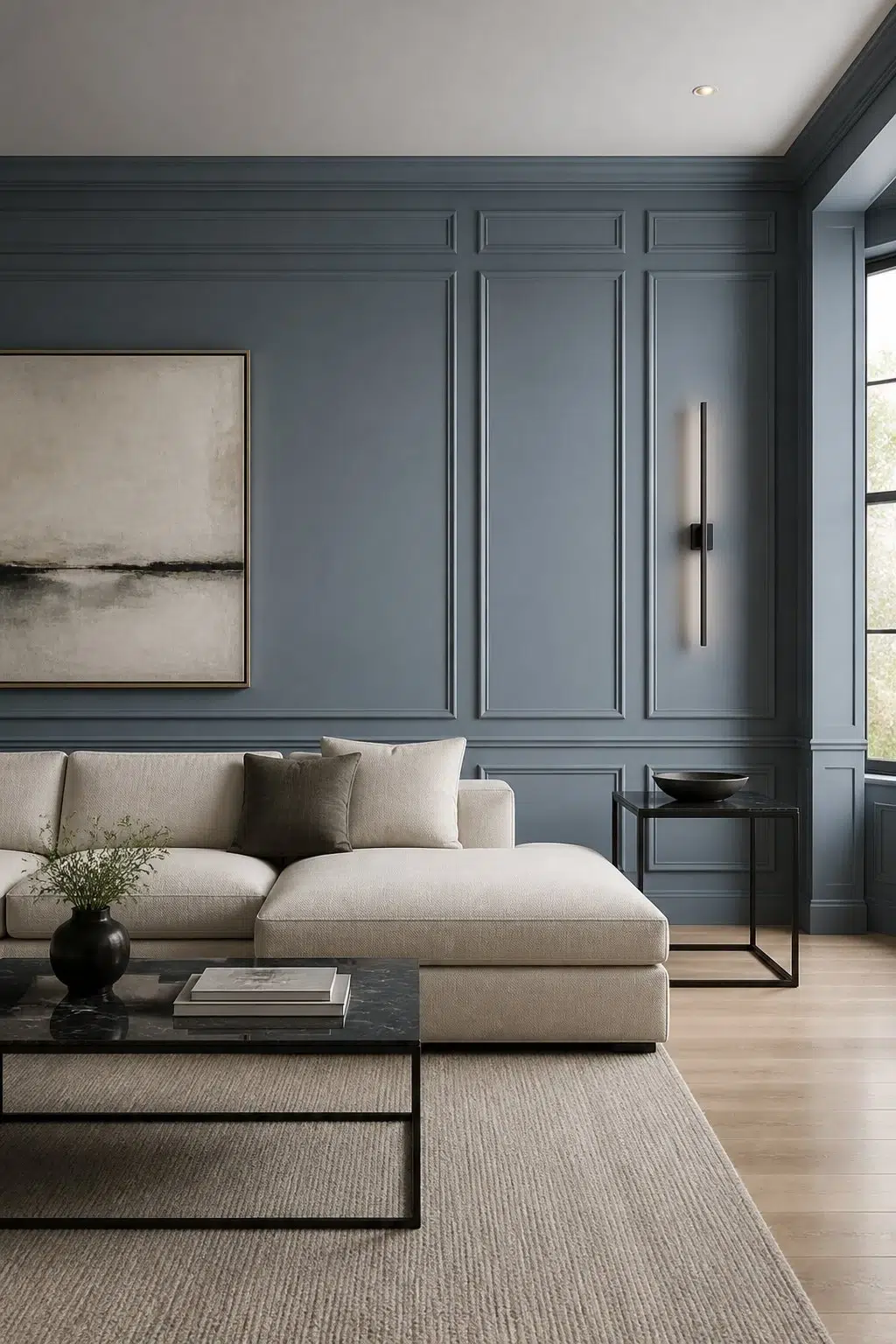 Modern Contrast With Blue Paneling — Adirondack Blue by Behr