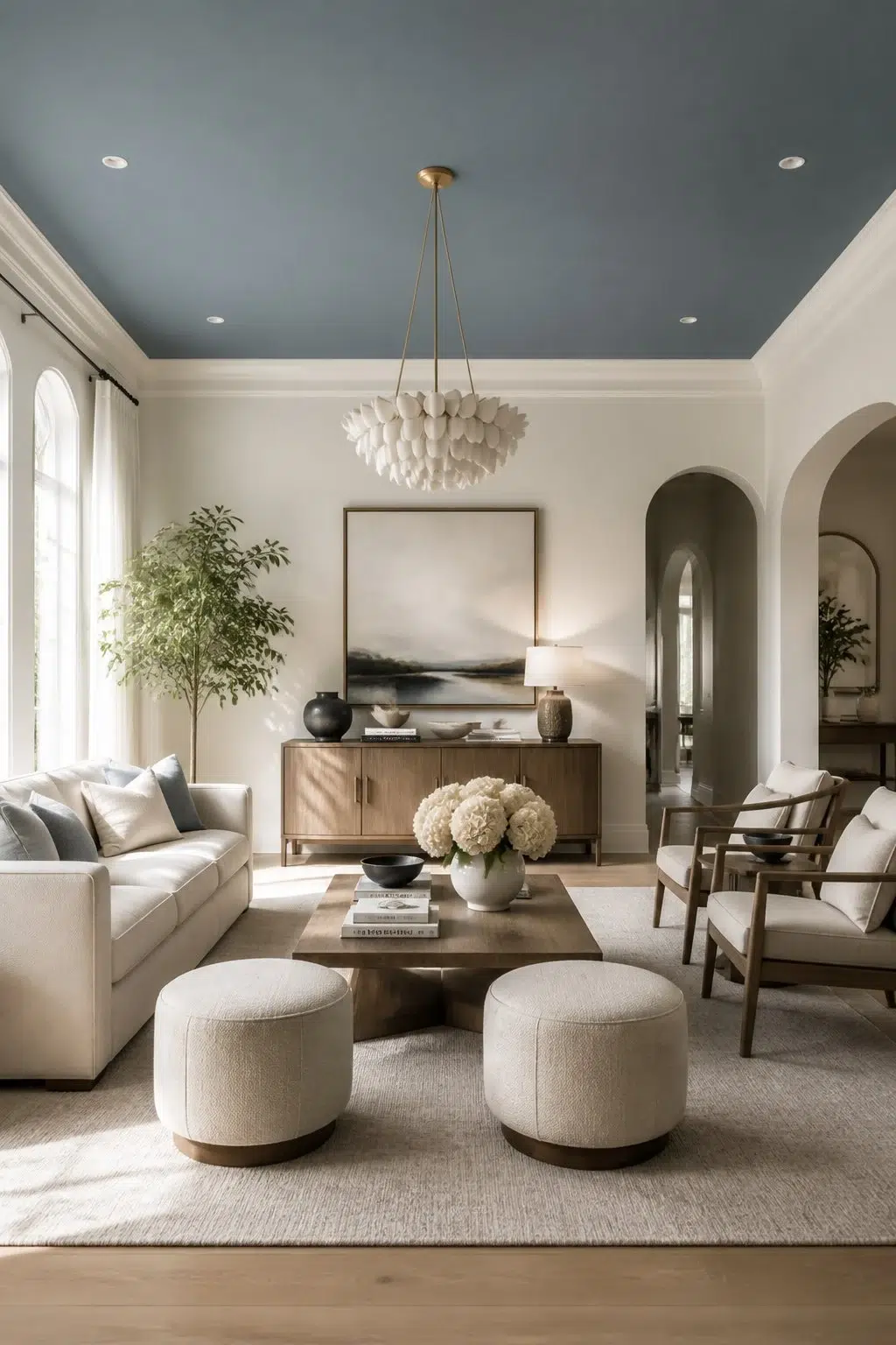 Blue Ceiling Statement Room — Adirondack Blue by Behr
