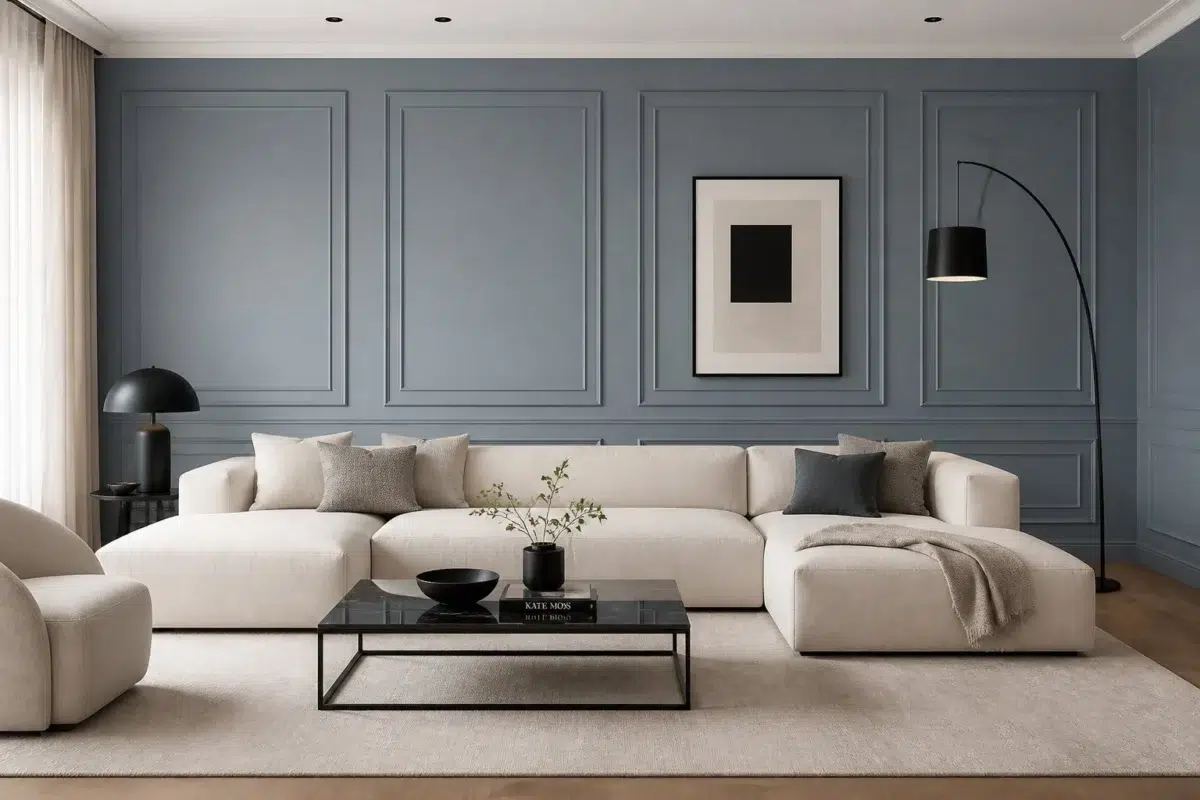 Modern Contrast With Blue Paneling — Adirondack Blue by Behr
