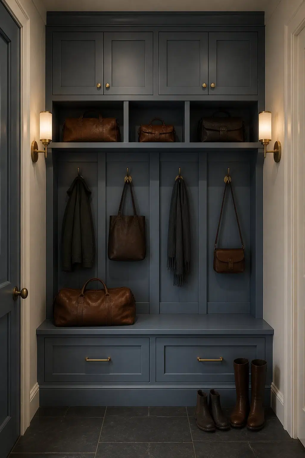 Moody Built-In Entry Nook — Adirondack Blue by Behr