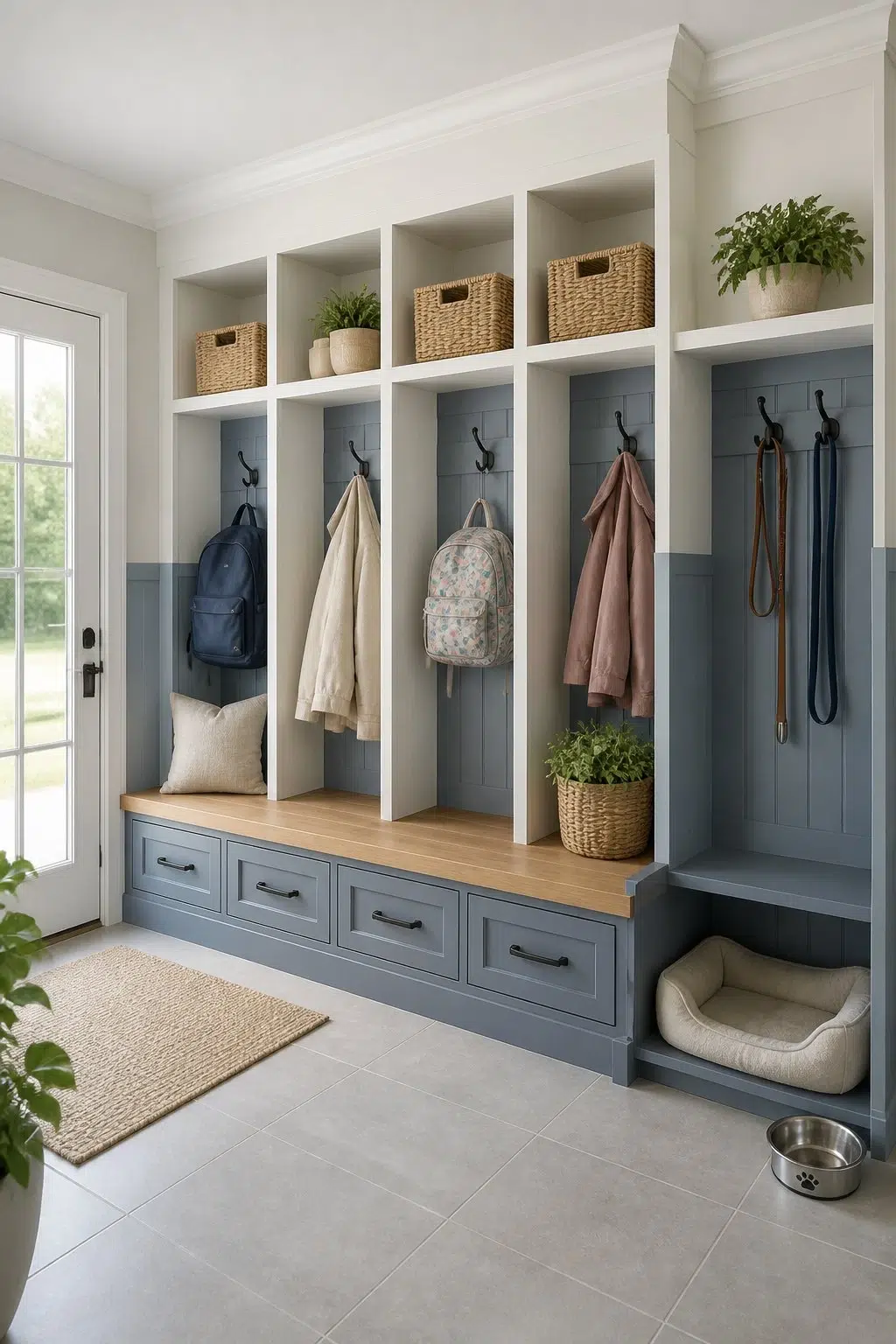 Family-Friendly Two-Tone Locker Wall — Adirondack Blue by Behr