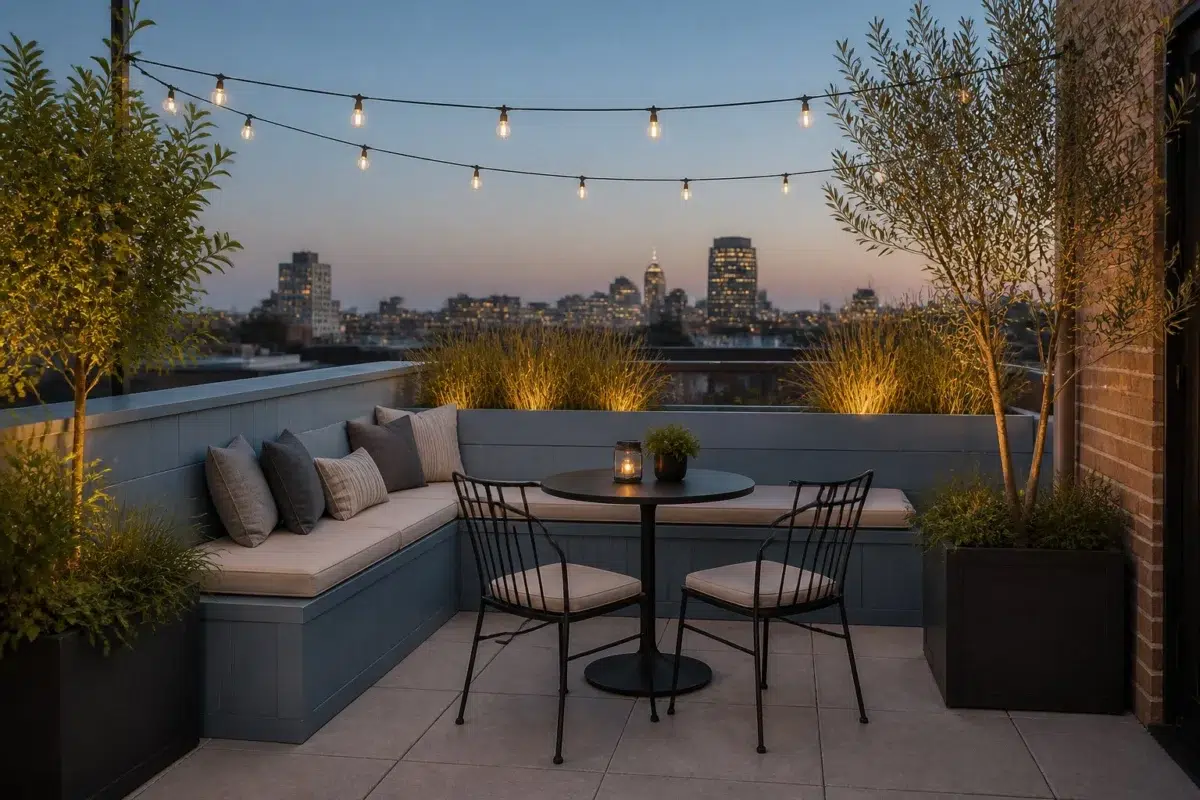 Urban Rooftop Bistro Patio — Adirondack Blue by Behr