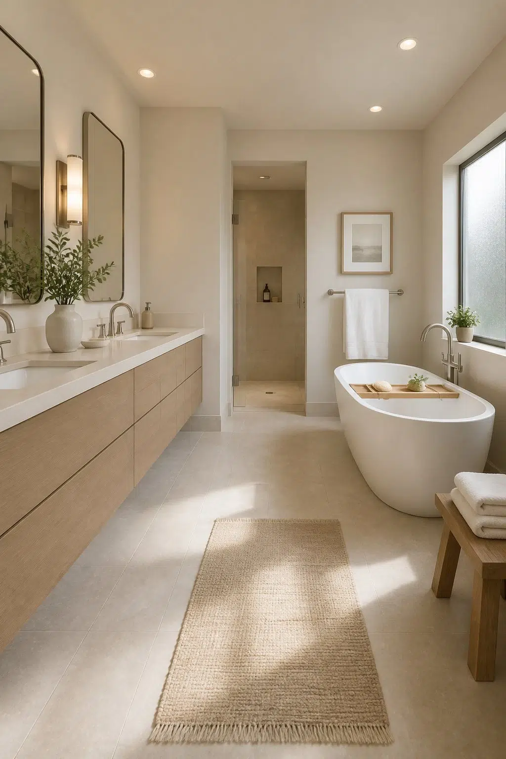 Spa Calm With Warm Beige Walls — Aged Beige by Behr