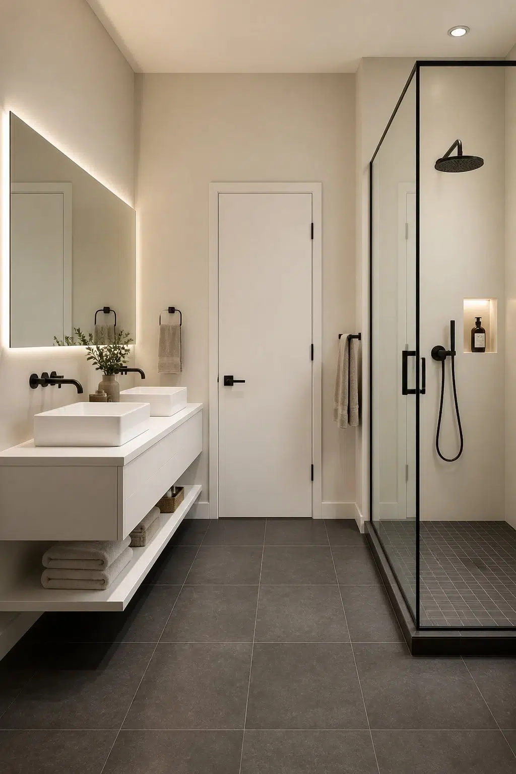 Modern Contrast With Black Accents — Aged Beige by Behr