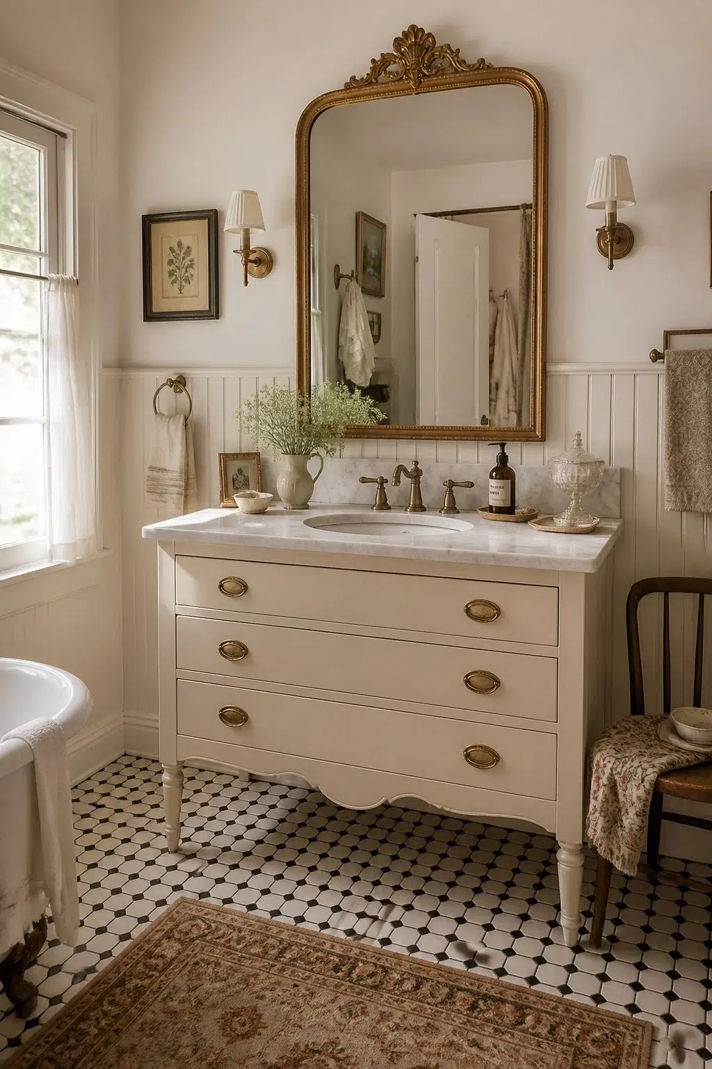 Vintage Charm With Painted Vanity — Aged Beige by Behr