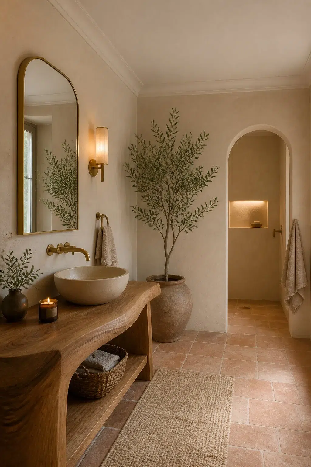 Organic Retreat With Beige Ceiling Detail — Aged Beige by Behr