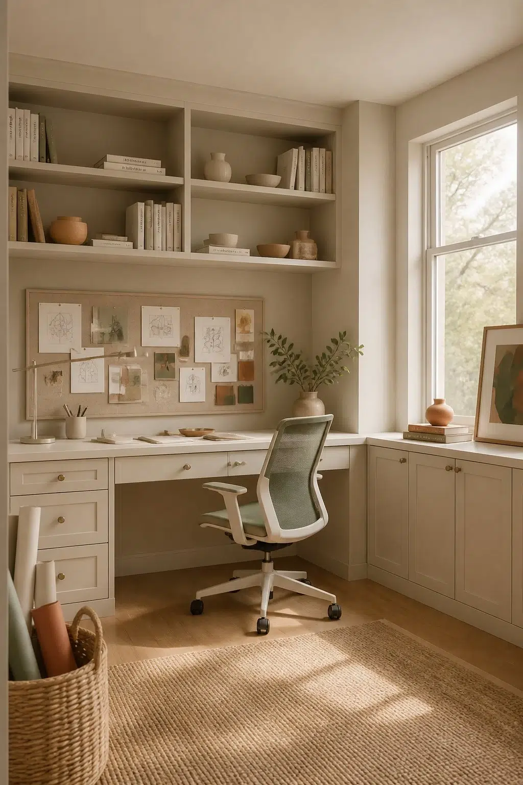 Creative Studio with Painted Desk — Aged Beige by Behr