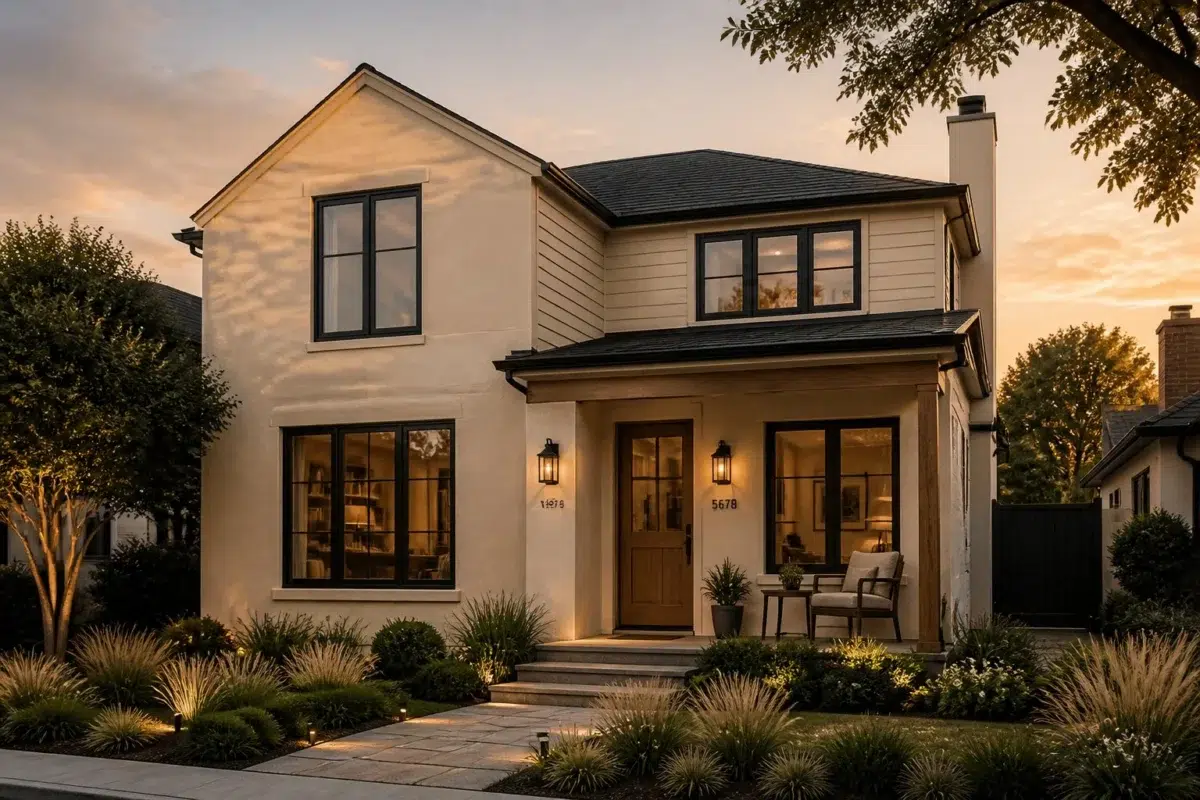 Inviting Beige Exterior Facade — Aged Beige by Behr