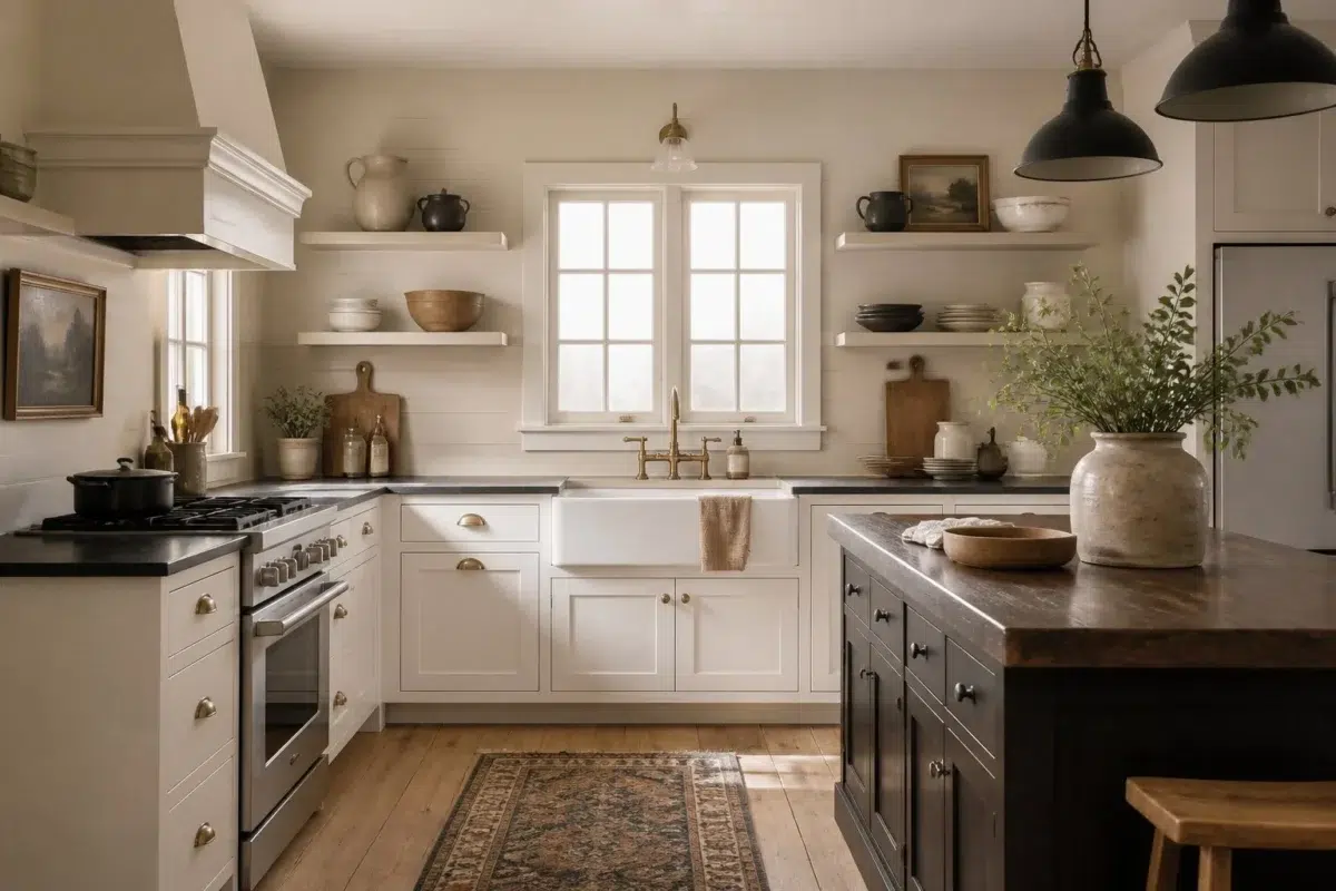 Classic Farmhouse Contrast — Aged Beige by Behr