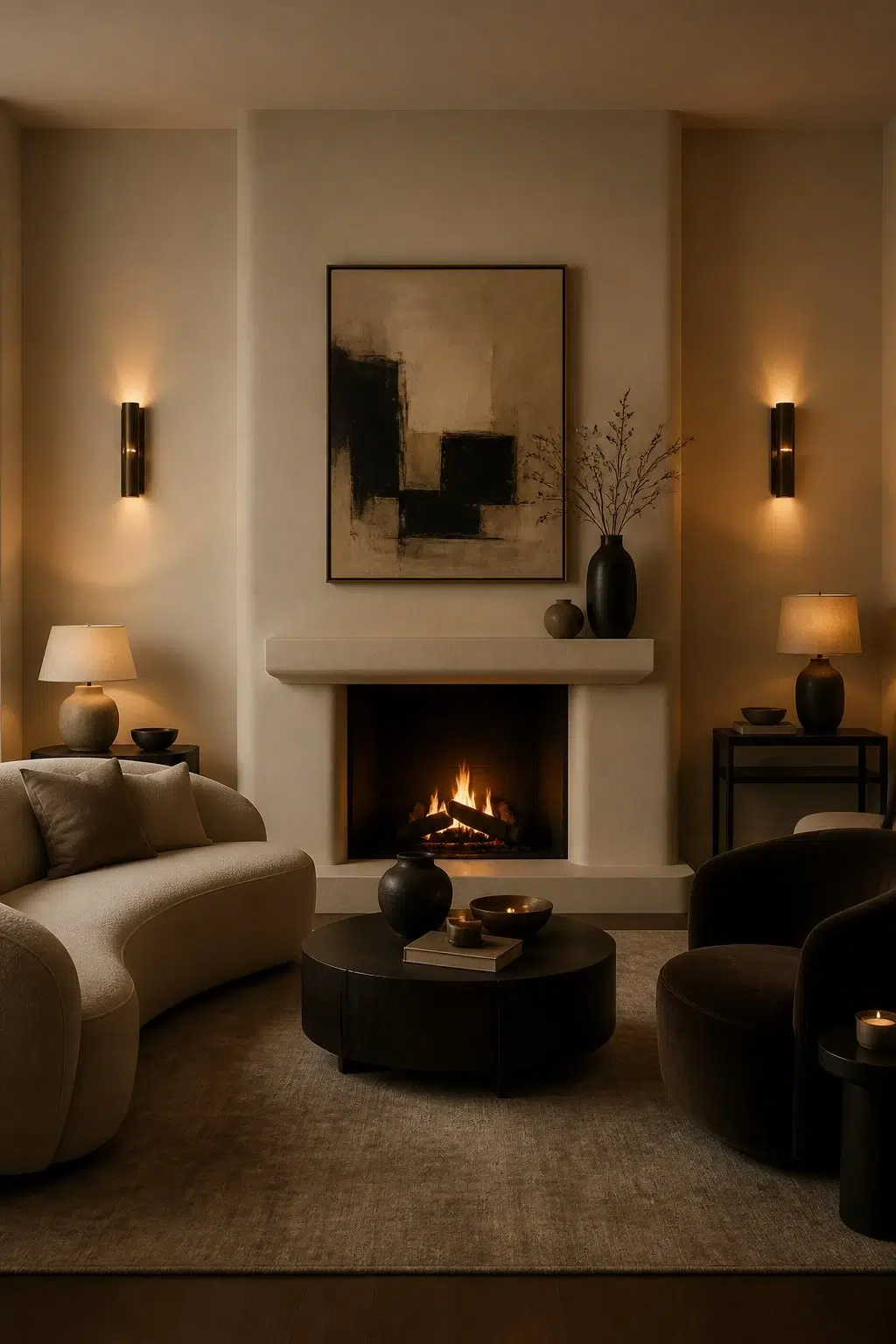 Moody Beige Fireplace Focus — Aged Beige by Behr