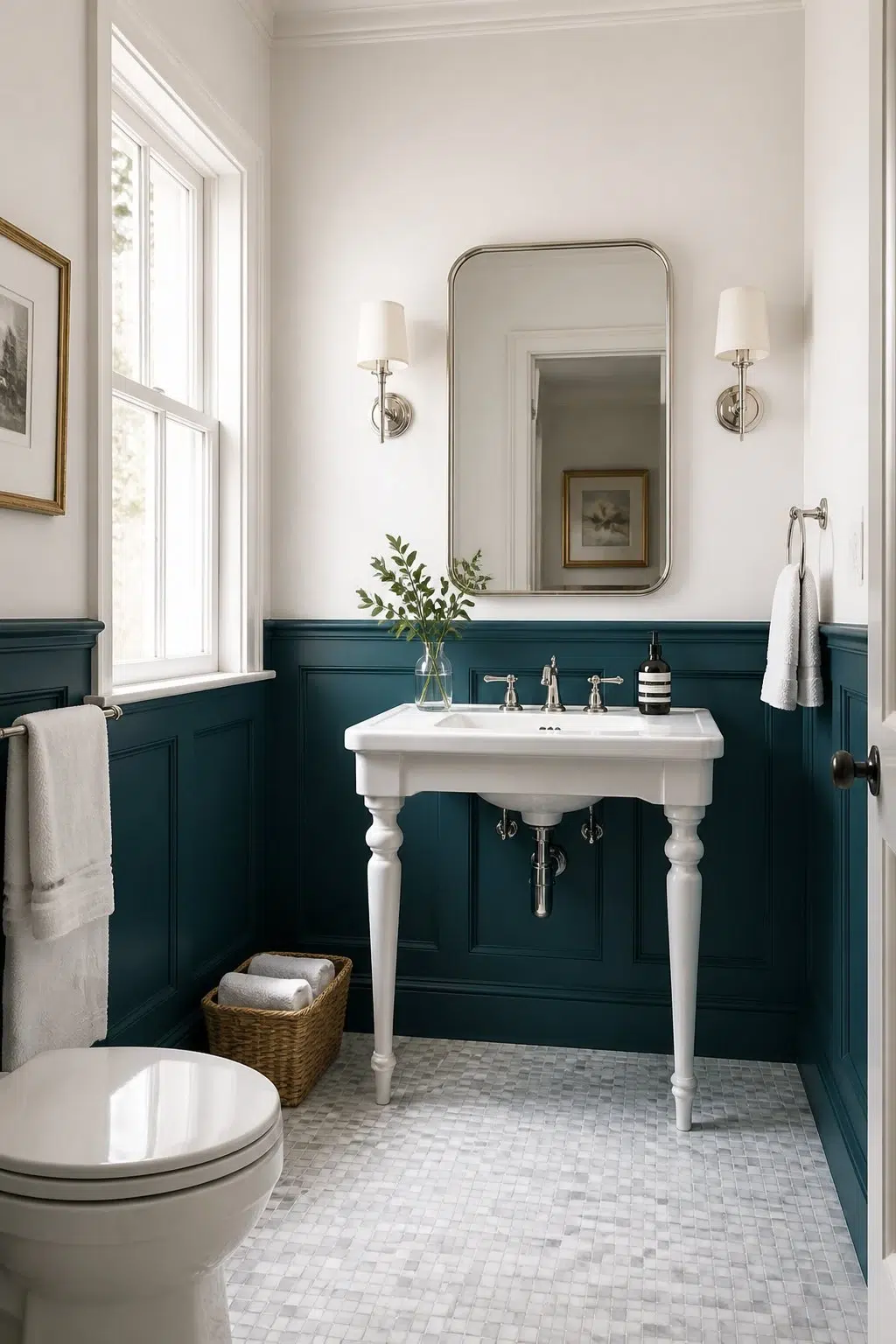 Two-Tone Wainscot Elegance — Ocean Abyss by Behr