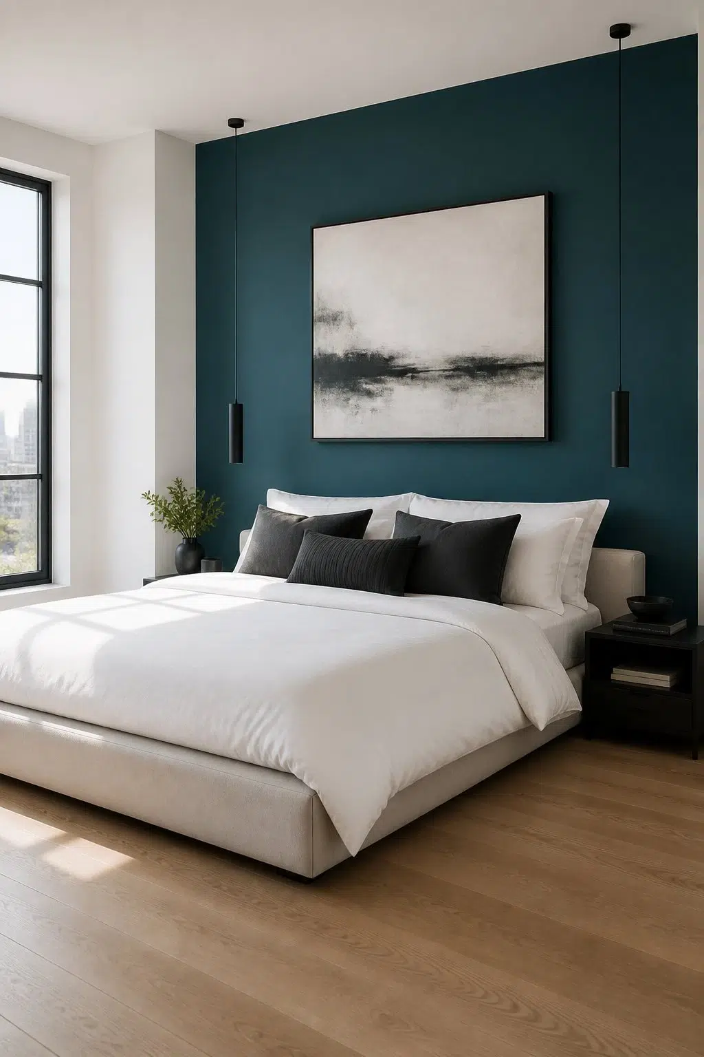 Modern Contrast Accent Wall — Ocean Abyss by Behr