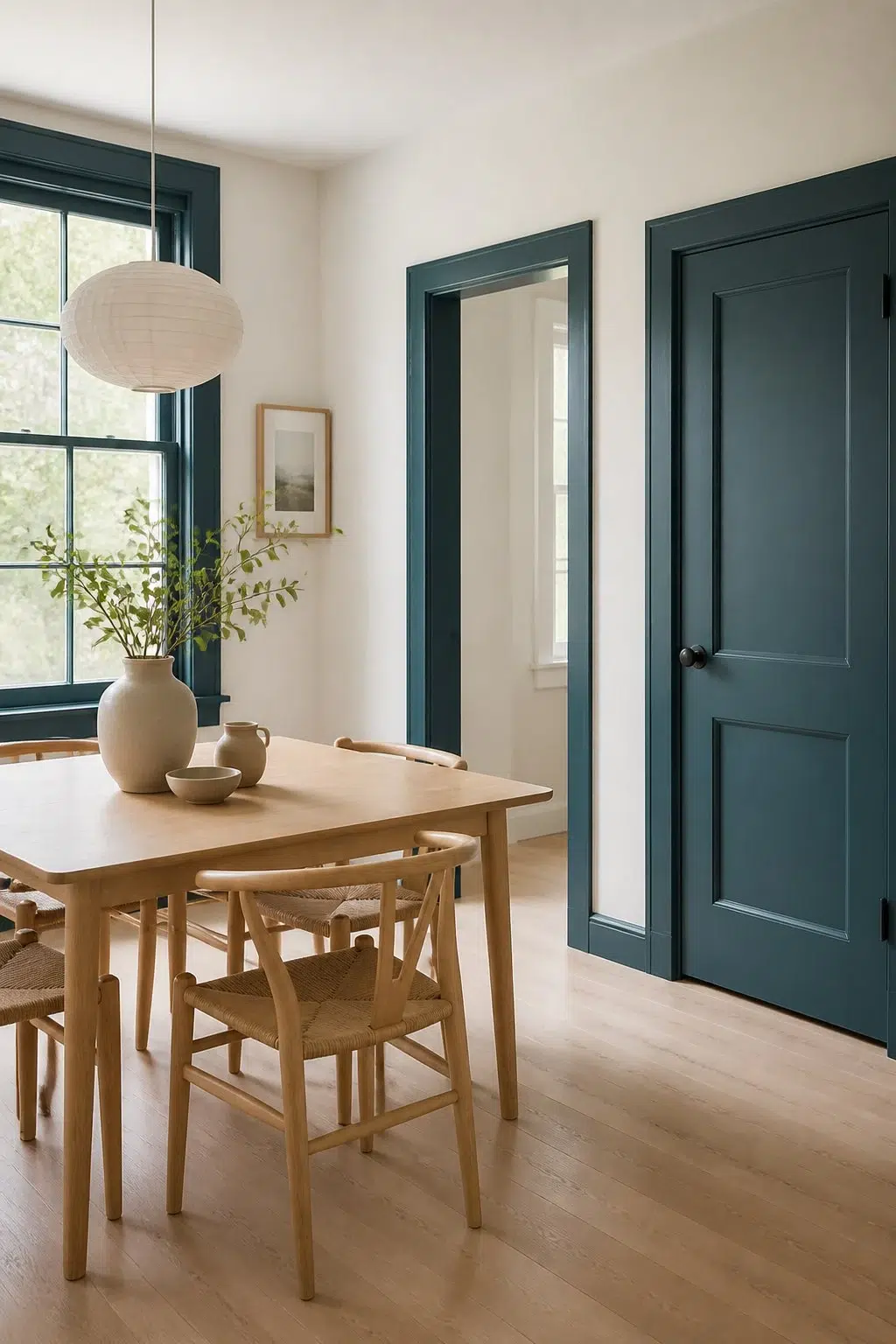 Scandinavian Warmth With Blue Trim Details — Ocean Abyss by Behr