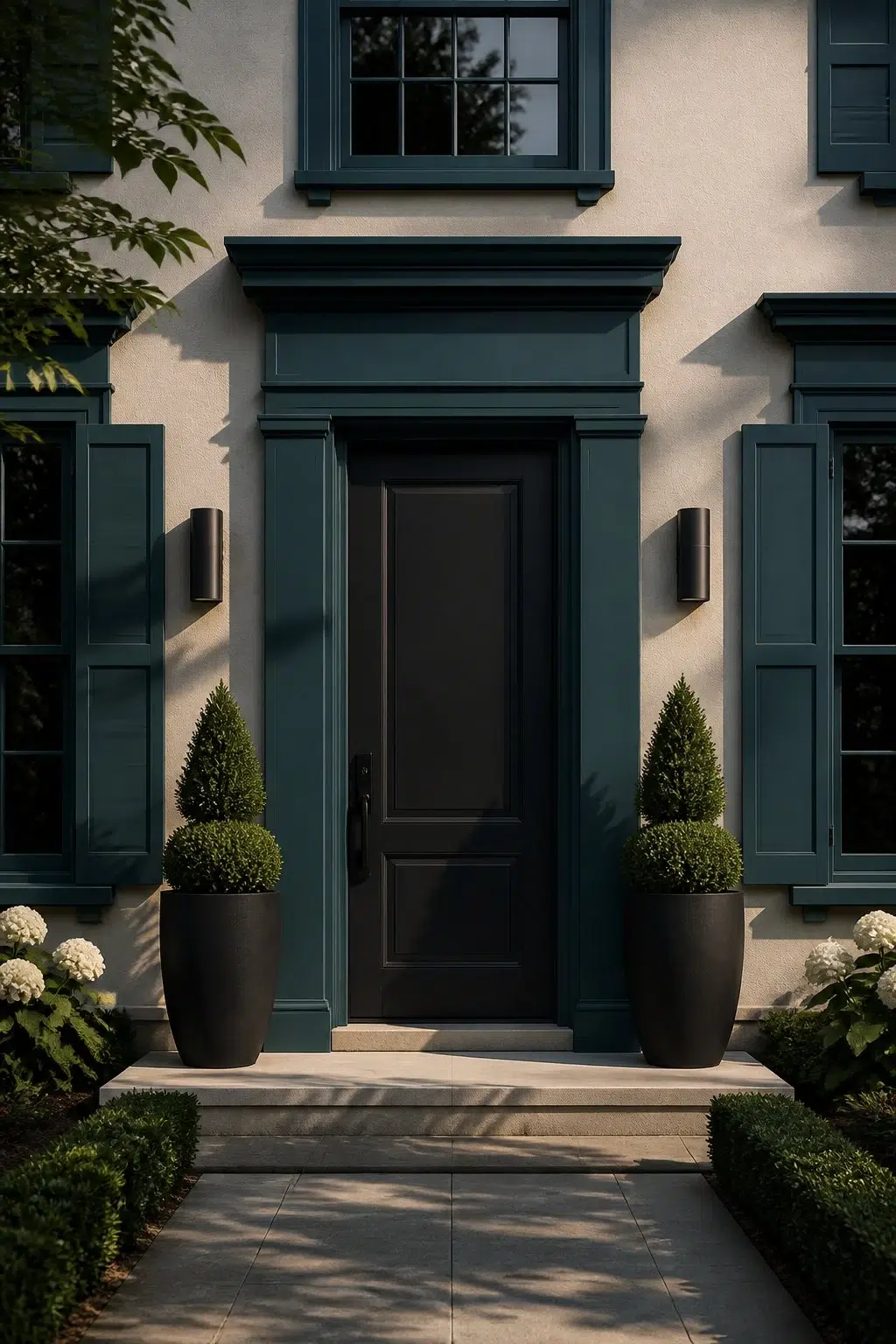 Black Door and Ocean Abyss Trim — Ocean Abyss by Behr