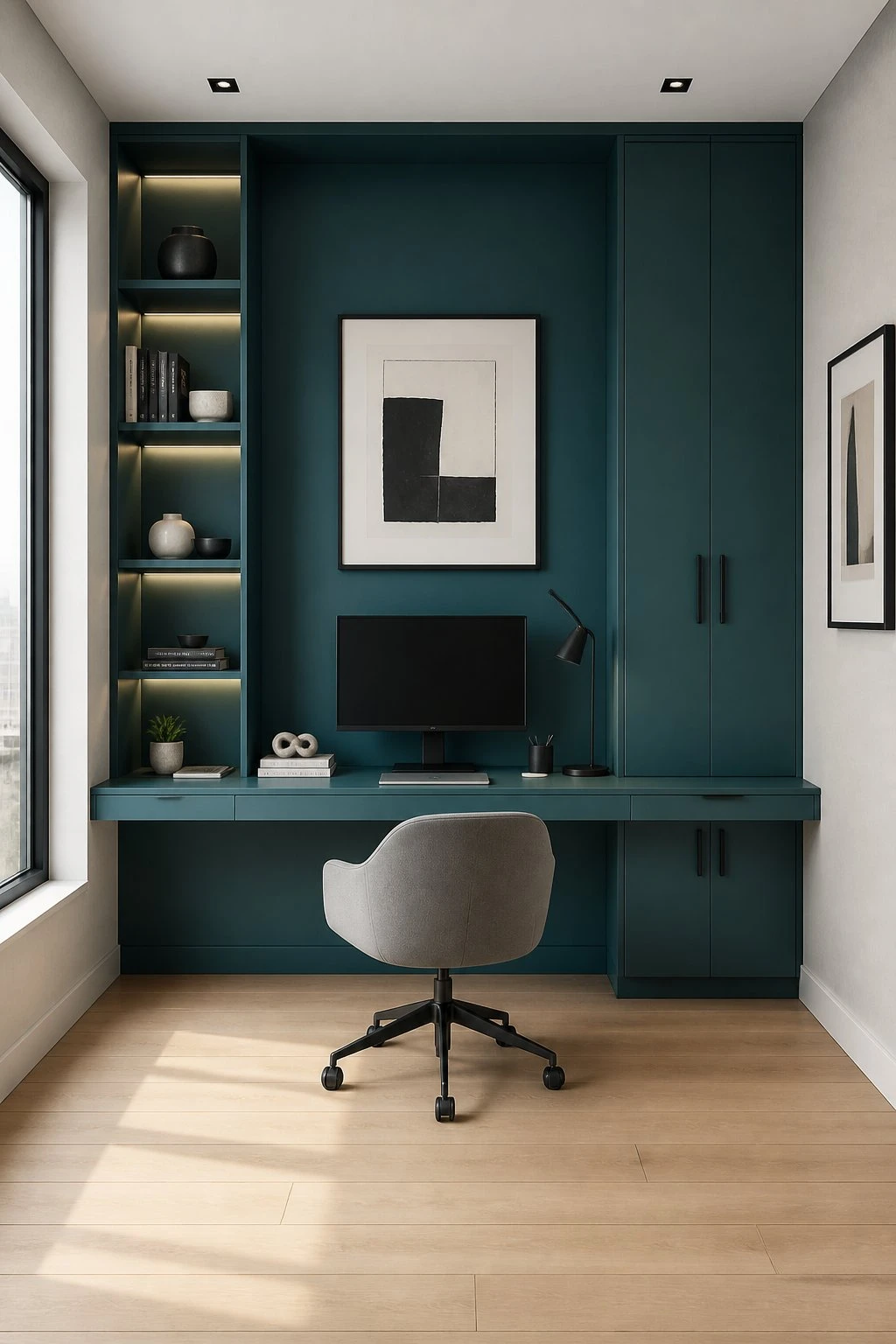 Modern Minimal Zoom Room — Ocean Abyss by Behr