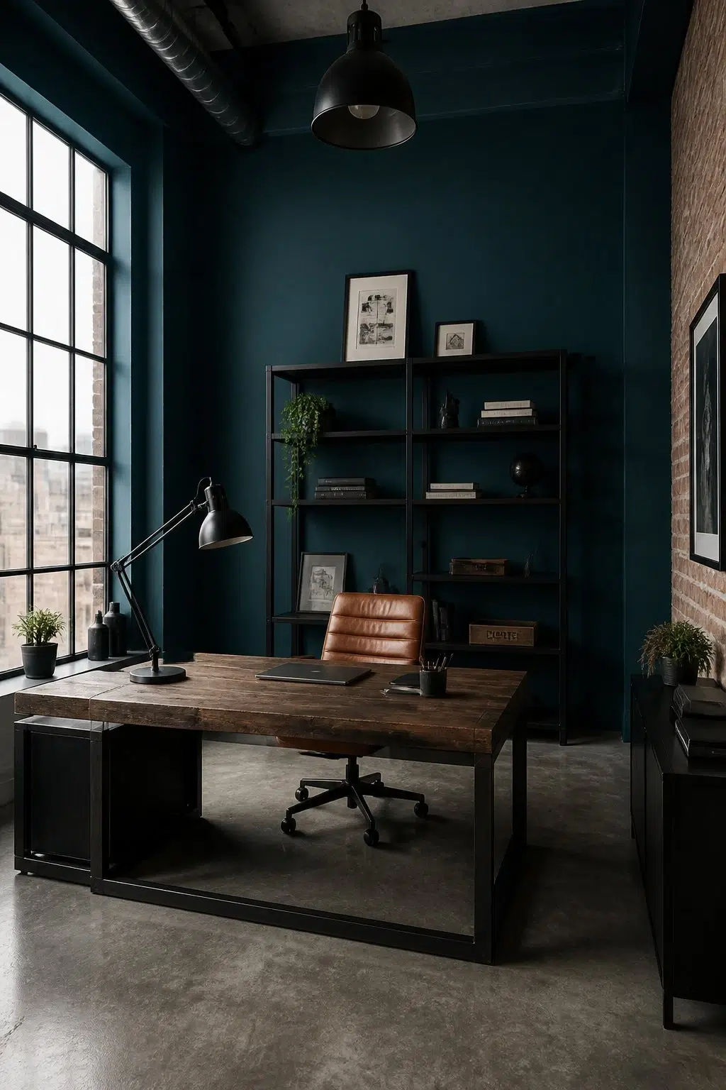 Industrial Loft Study — Ocean Abyss by Behr