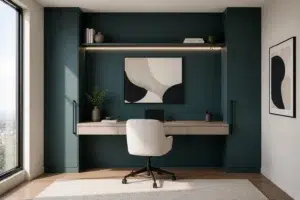 Modern Minimal Zoom Room — Ocean Abyss by Behr