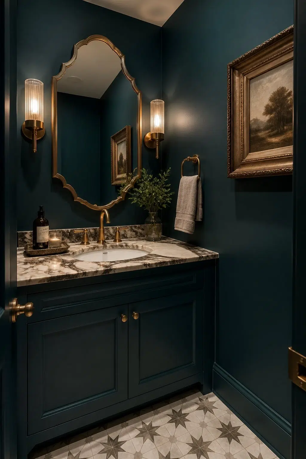 Luxurious Powder Room Drama — Ocean Abyss by Behr