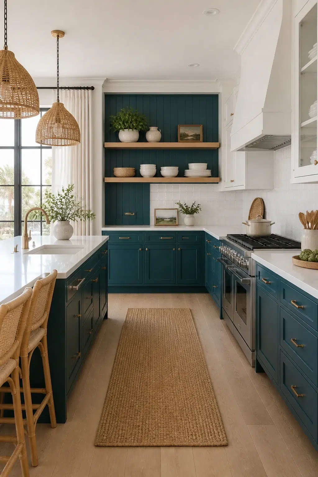 Coastal Kitchen with Dark Contrast — Ocean Abyss by Behr