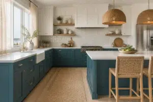 Coastal Kitchen with Dark Contrast — Ocean Abyss by Behr
