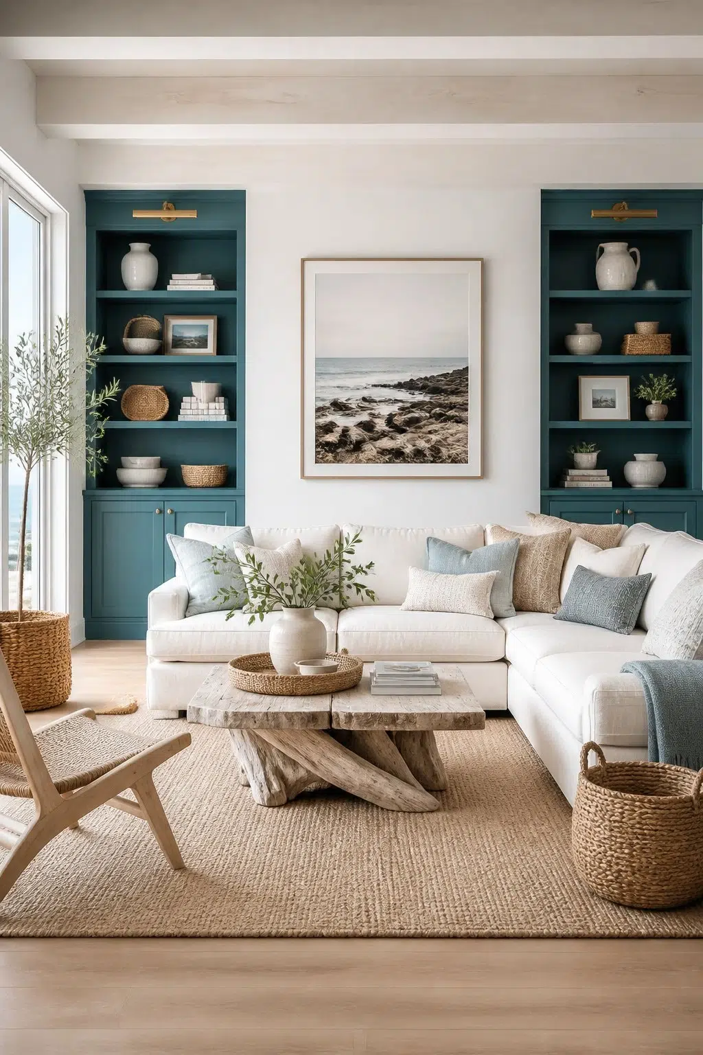 Coastal Calm With Deep Blue Built-Ins — Ocean Abyss by Behr