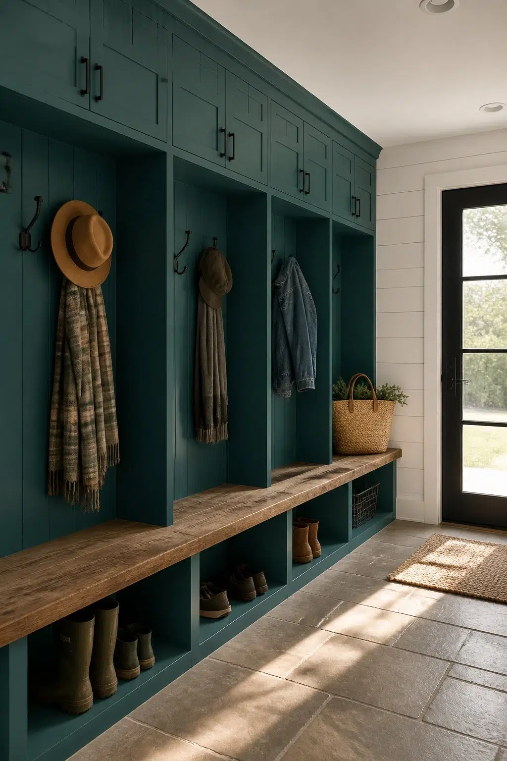 Modern Farmhouse Locker Wall — Ocean Abyss by Behr